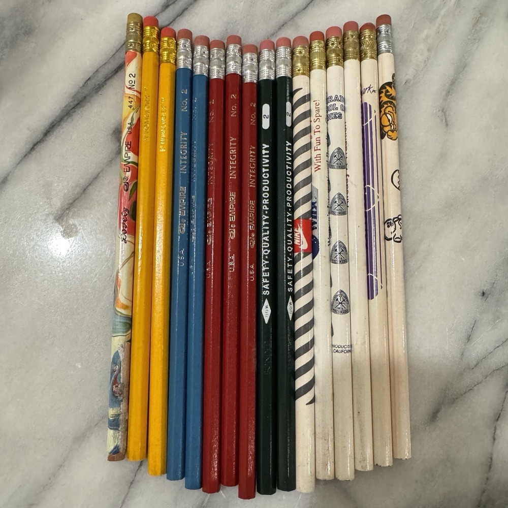 Vintage 70s 80s Pencils Lot Garfield Nike Empire Lovely Advertising No. 2 Unused
